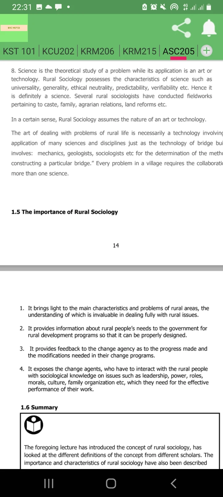 BSC NOTES screenshot